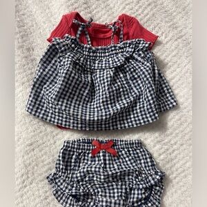 Infant Baby Girls Carter’s 3 Piece Summer Halter T-shirt And Bloomers Outfit Set